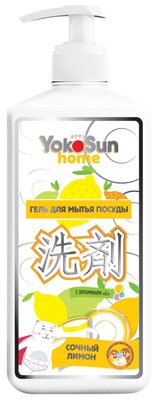 YokoSun Гель для мытья посуды Сочный лимон с дозатором, 1 л, 1.09 кг