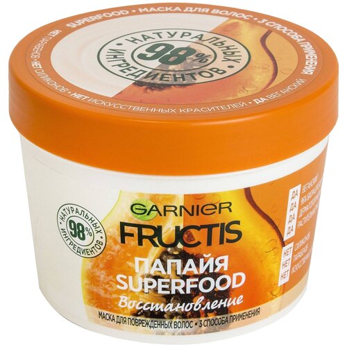 Garnier Fructis Маска для волос Superfood Папая, 390 мл 1 шт