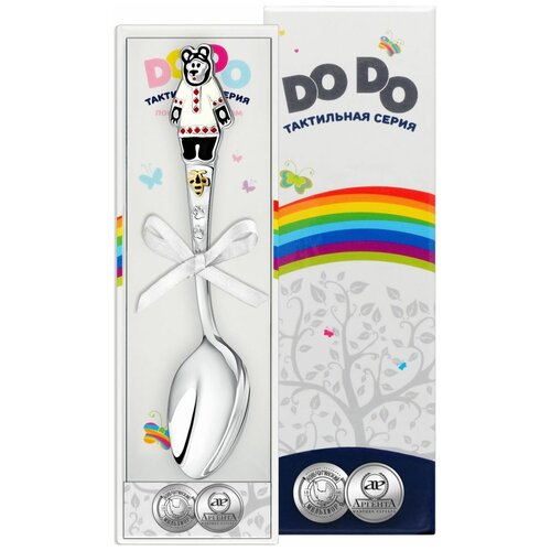 фото Ложка "миша" посер. с ч/п с эмалью + футляр кольчугинский мельхиор,кольчугинский мельхиор