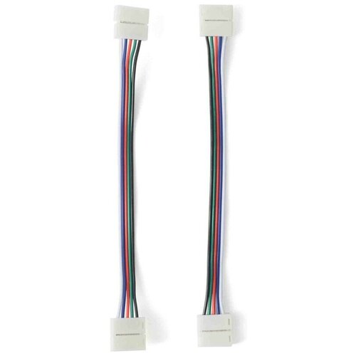 Комплект коннекторов (2 клипсы с проводами)для RGBW светодиодной ленты 12, c AWG22+GRBW кабелем коннектор прямой для светодиодной ленты rgbw шириной 12 мм в комплекте 5 шт arte lamp a32 12 rgbw