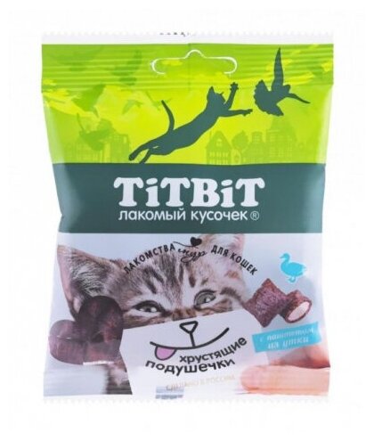 Хрустящие подушечки TitBit для кошек, с паштетом из утки, 30 г - фотография № 15