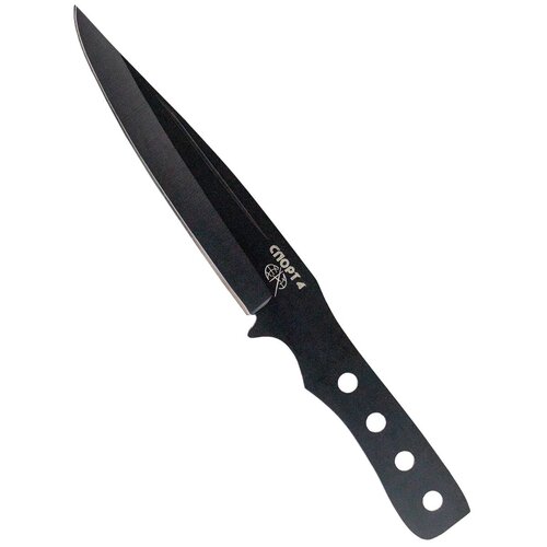 фото Нож метательный pirat 0830b (спорт-4), вороненая сталь, ножны в комплекте, длина клинка 12.5 см