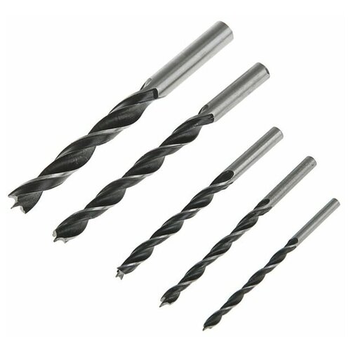 фото Сверло по дереву спиральное top tools, 4 -10 мм, набор 5 шт. qwen