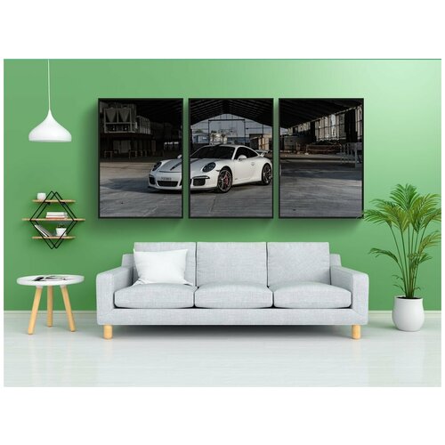 фото Набор модулных постеров для интерьера "порше, гт3, скорость" 60x90 см. в тубусе, без рамки lotsprints