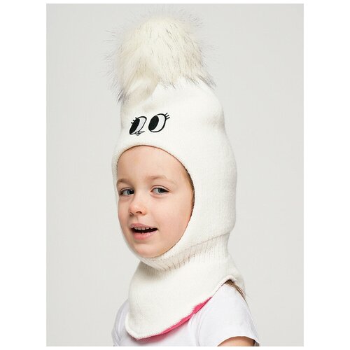 Шапка шлем детская для девочки Jomtoko J491 белая