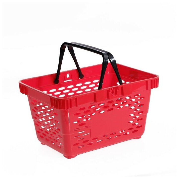 фото Корзина покупательская пластиковая 20 л, цвет красный 2617910