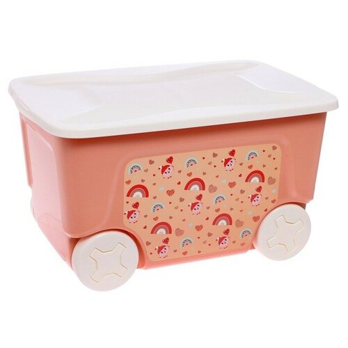 Детский ящик Малышарики на колесах 50 л цвет карамельный 3948₽