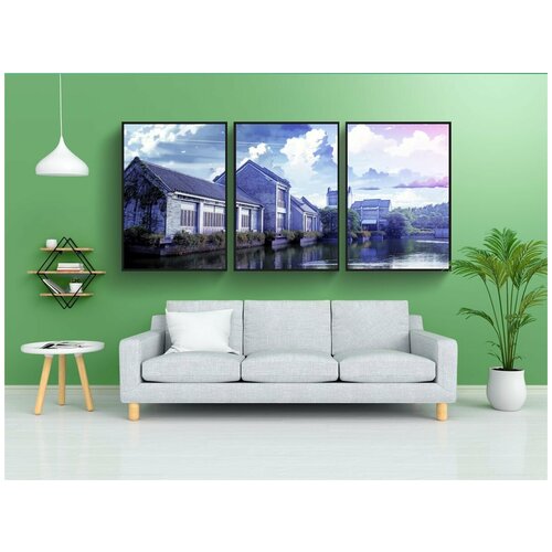 фото Набор модулных постеров для интерьера "дома, фантазия, красивый" 60x90 см. в тубусе, без рамки lotsprints