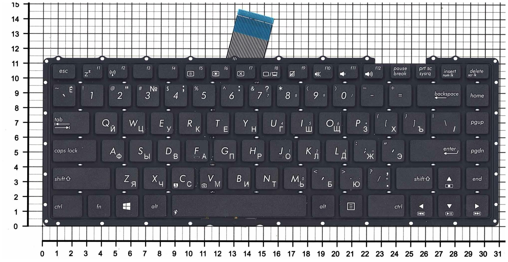 Клавиатура для ноутбука Asus XJA русская черная