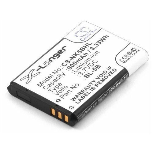 фото Аккумуляторная батарея (аккумулятор) для телефона nokia bl-5b, vertu bl-5v (900mah) sg/061121 sino power