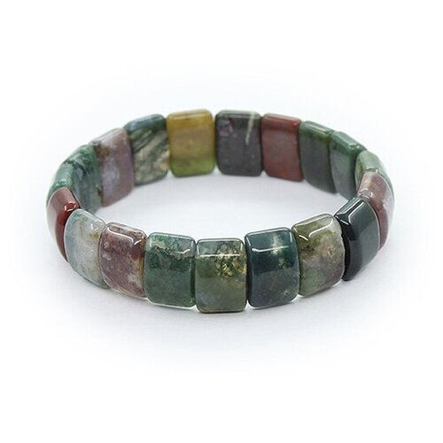 фото Браслет агат77, яшма, размер 18 см, зеленый