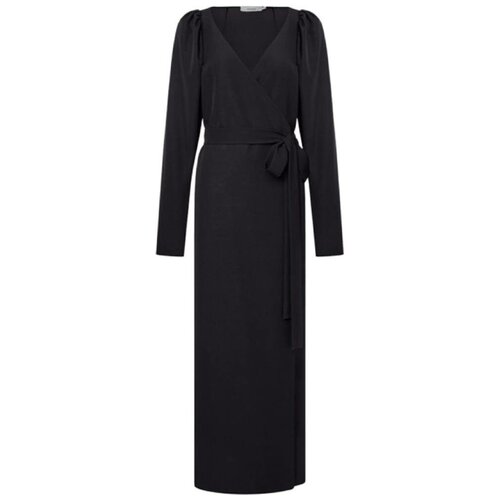 фото Платье с запахом the robe, вискоза, в классическом стиле, макси, размер s, черный