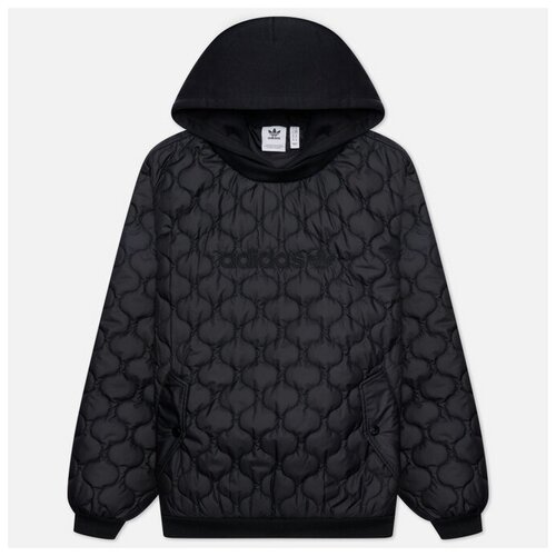 фото Мужская толстовка adidas originals quilted hoodie чёрный , размер m