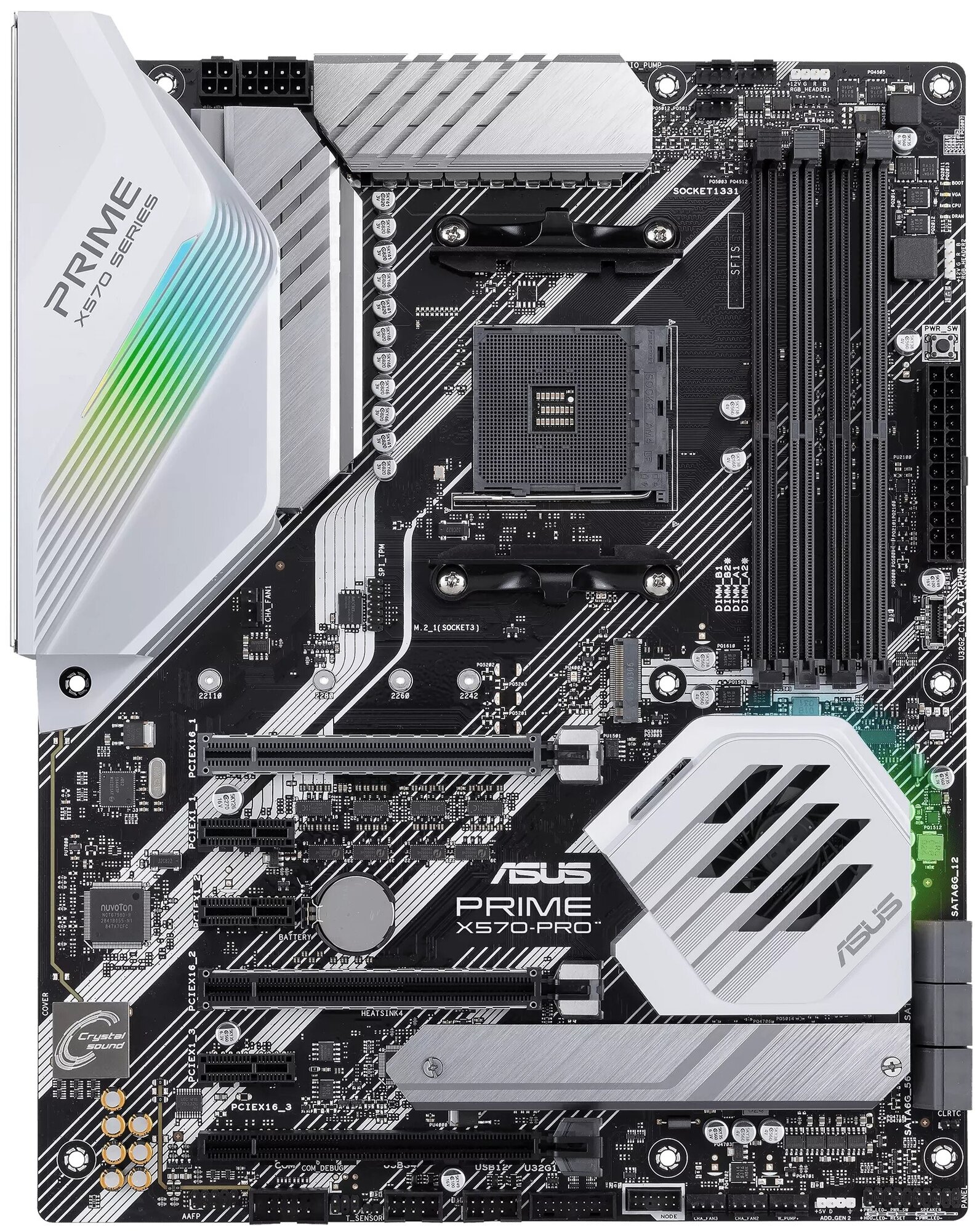 Материнская плата ATX ASUS PRIME X570-PRO (AM4,AMD X570,4*DDR4(4400),6*SATA 6G RAID,2*M.2,6*PCI-E,7.1CH,Glan,10*USB3.2/Type-C/HDMI/DP) RTL