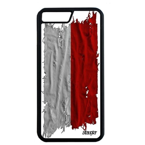 фото Яркий чехол на мобильный // iphone 7 plus // "флаг польши на ткани" дизайн государственный, utaupia, белый