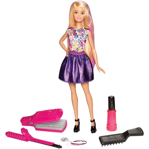 Набор Barbie Цветные локоны, 29 см, DWK49 розовый/фиолетовый набор barbie цветные локоны 29 см dwk49