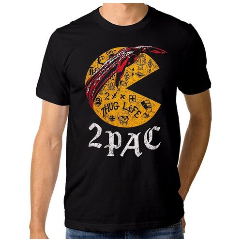 фото Футболка design heroes 2pac - тупак шакур мужская черная s