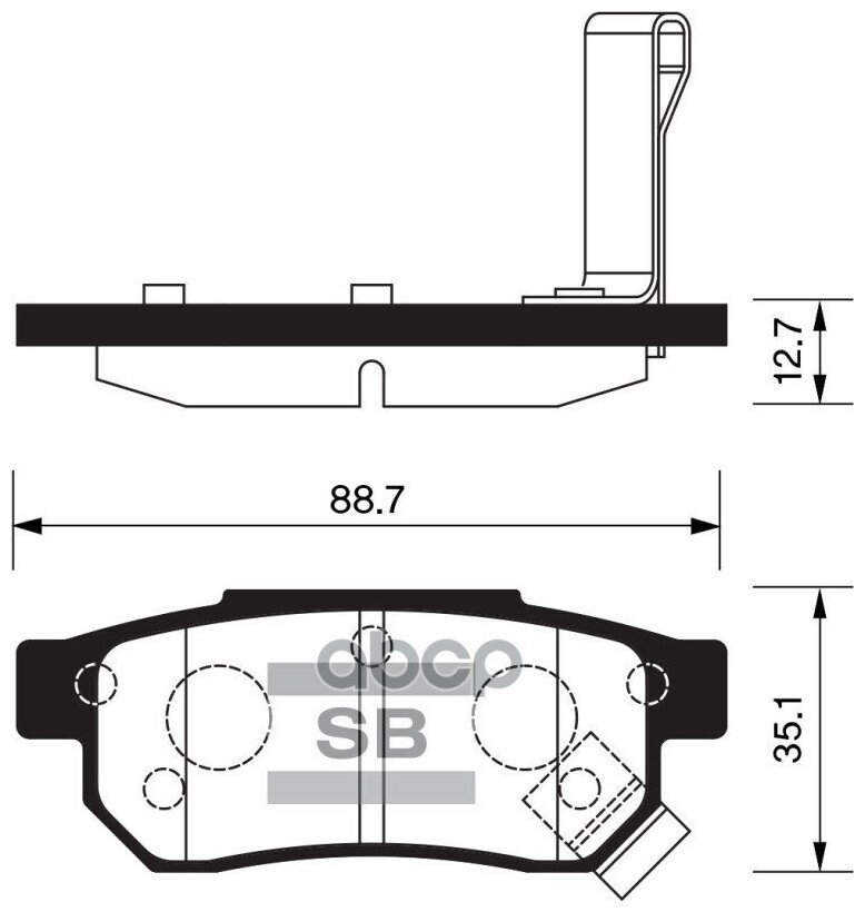 SANGSIN BRAKE SP1265 SP1265_колодки дисковые задние!\ Honda Accord 2.0 &16V 85-89