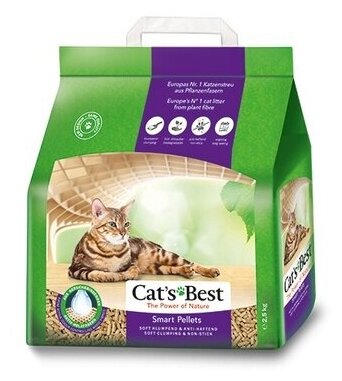 Cats Best Комкующийся древесный наполнитель для длинношерстных кошек 5л (Smart Pellets) 65604 2,5 кг 37612 (2 шт)