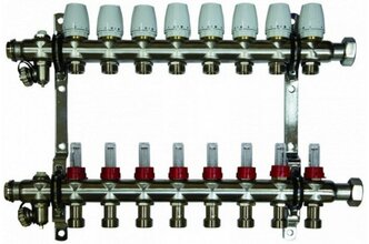 Коллекторная группа 1" х 3/4 с расходомером - 8 контуров Millennium
