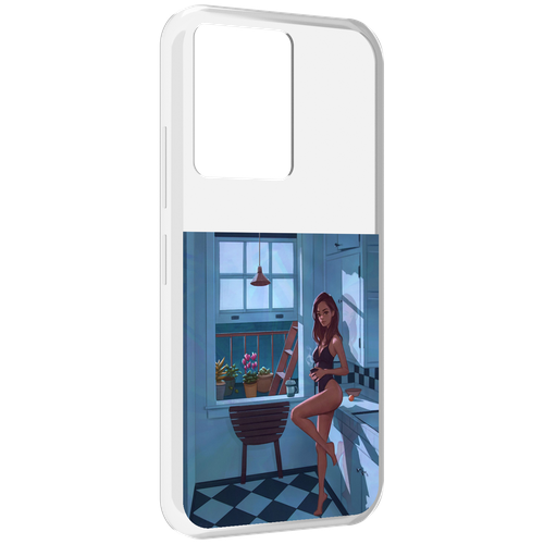 Чехол MyPads девушка-на-кухне для Infinix Note 12 5G X671 / Note 12 Pro 5G задняя-панель-накладка-бампер
