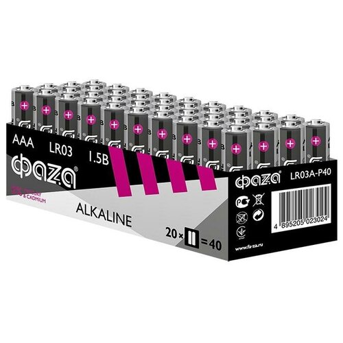 Элемент питания щелочной LR03 Alkaline Pack-40 (уп.40шт) ФАZА 5023024 элемент питания щелочной lr03 alkaline pack 40 уп 40шт фаzа 5023024 8 упак