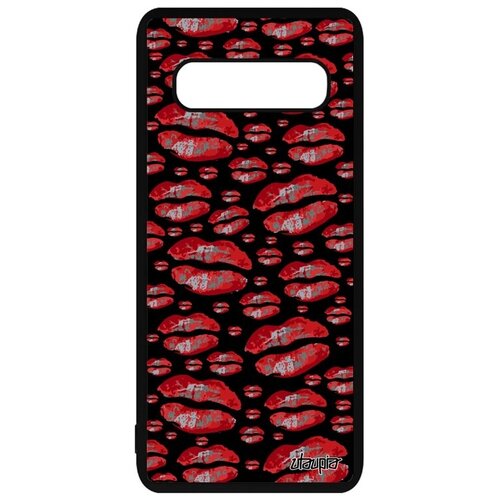 фото Качественный чехол для мобильного // samsung galaxy s10 plus // "губы" глянец поп-арт, utaupia, красный