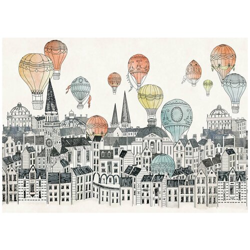 Воздушные шары над Стокгольмом - Виниловые фотообои, (211х150 см) карта мира воздушные шары детские виниловые фотообои 211х150 см