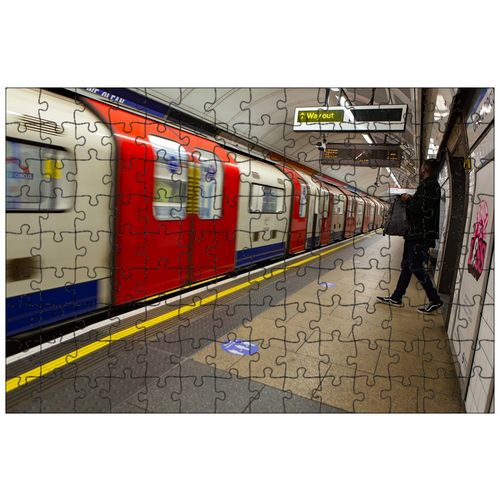 фото Магнитный пазл 27x18см."трубка, под землей, лондонское метро" на холодильник lotsprints
