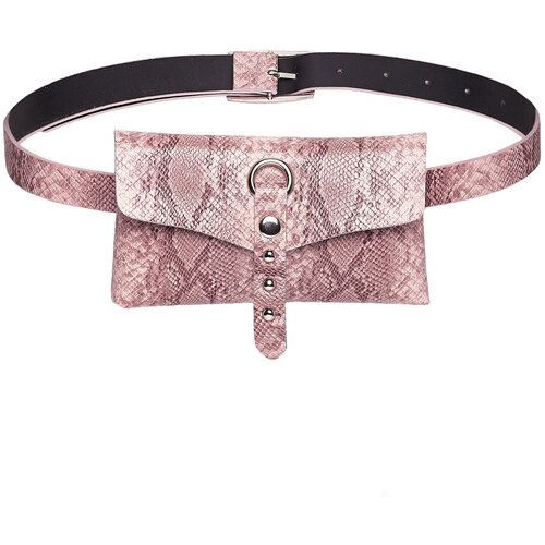 фото Сумка на пояс "бандитки" nothing shop (бледно-розоватый; серебристый; тускло-розовый) 18 х 10 х 2 см