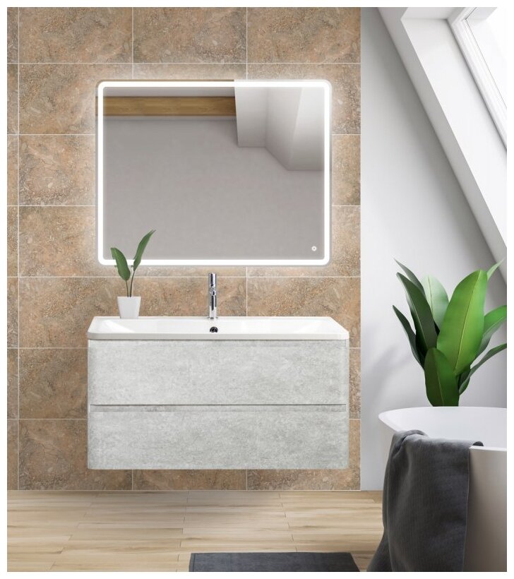 База под раковину подвесная BelBagno ALBANO-1000-2C-SO-CVG 1000x450x500 Cemento Verona Grigio