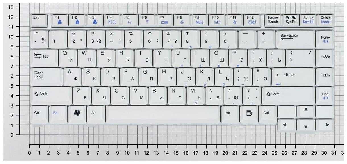 Клавиатура для ноутбука LG 3823BA0303AOKI009 белая