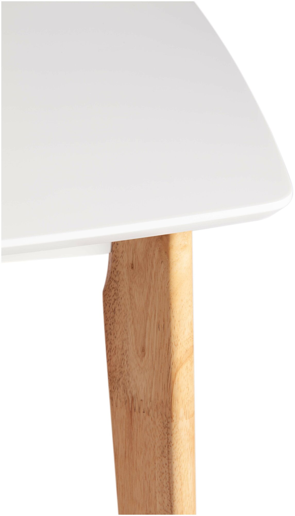 Стол обеденный TetChair Claire квадратный, дерево гевея, МДФ, 80x80x75см , White (Белый) / Natural (натуральный) - фотография № 5