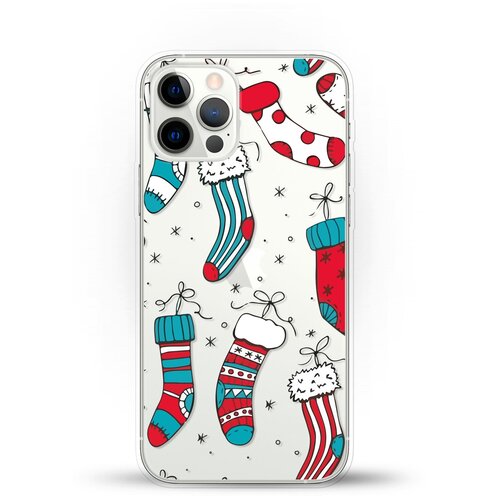 фото Силиконовый чехол новогодний "носочки" на apple iphone 12 pro andy & paul