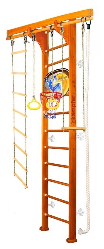 Шведская стенка Kampfer Wooden Ladder Wall Basketball Shield 3 м, №3 классический/белый, 1 шт.