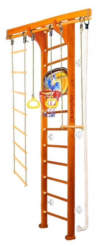 Шведская стенка Kampfer Wooden Ladder Wall Basketball Shield 3 м, классический/белый, 1 шт.