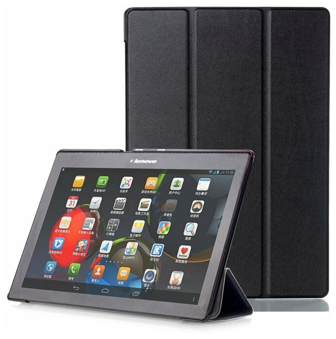фото Чехол-обложка MyPads для Lenovo Tab 3 Business X70L/ X70F/ TB3-X70L тонкий умный кожаный на пластиковой основе с трансформацией в подставку черный