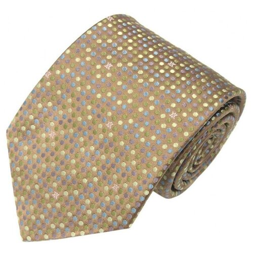 Бежевый галстук в частый контрастный горошек Celine 820265