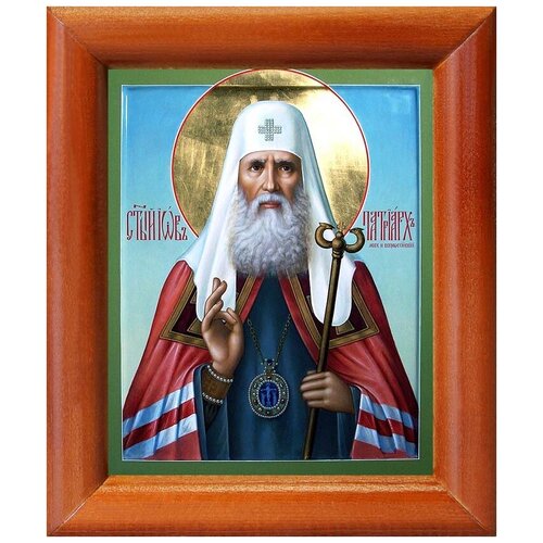 Святитель Иов, патриарх Московский, икона в рамке 8*9,5 см святитель иов патриарх московский икона на доске 13 16 5 см