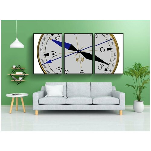 фото Набор модулных постеров для интерьера "компас, чернить, синий" 60x90 см. в тубусе, без рамки lotsprints