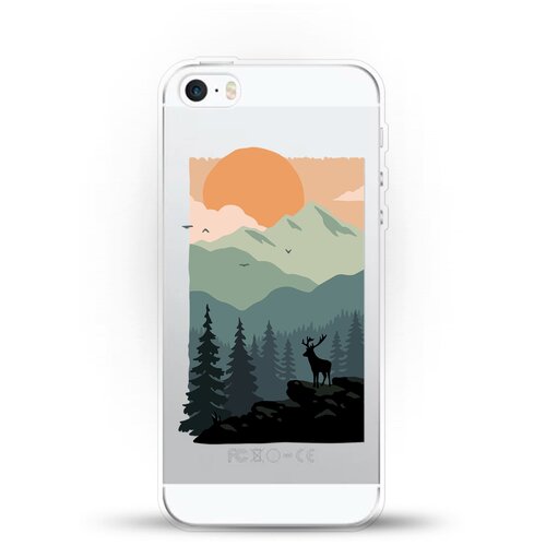 фото Силиконовый чехол горы и лес на apple iphone 5/5s/se andy & paul