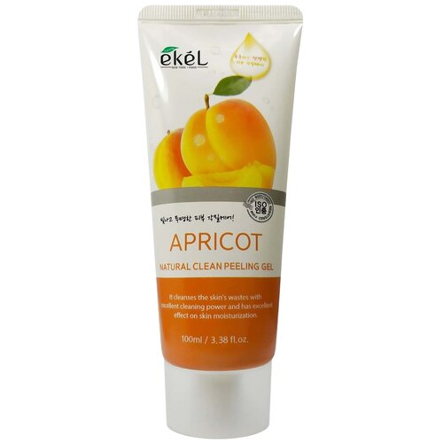 Ekel Пилинг-скатка Natural Clean Peeling Gel Apricot с экстрактом абрикоса, 100 мл ekel пилинг скатка natural clean peeling gel rice bran с экстрактом коричневого риса 100 мл