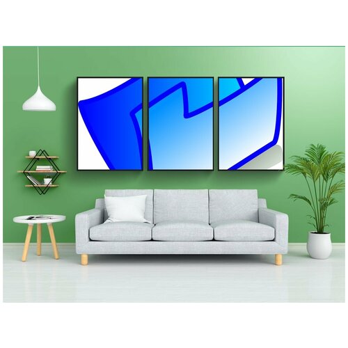 фото Набор модулных постеров для интерьера "пустой, папка, синий" 60x90 см. в тубусе, без рамки lotsprints