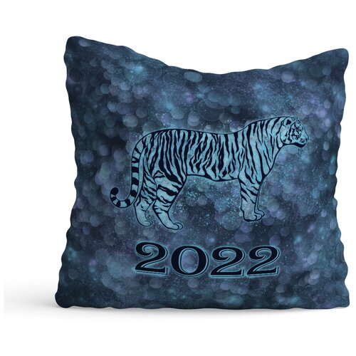 фото Декоративная подушка sfer. tex 35х35 см тигр голубой sfer.tex