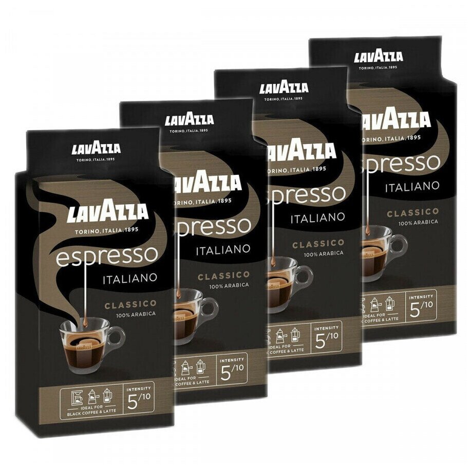 Молотый кофе Lavazza Espresso (Эспрессо), 4 шт по 250г