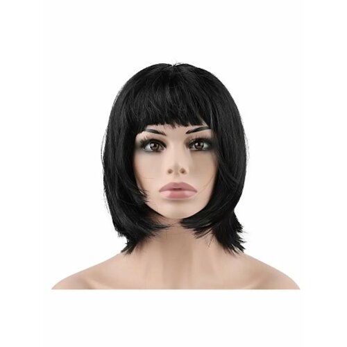 Парик карнавальный 110 гр Каре Черный 1 шт в упак 596₽