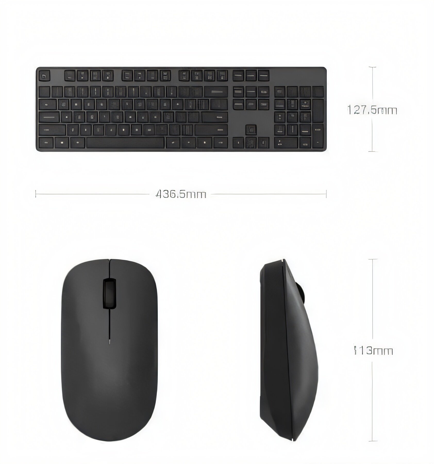 Изображение Клавиатура и мышь беспроводные Xiaomi Wireless Set 2 (WXJS02YM) черный