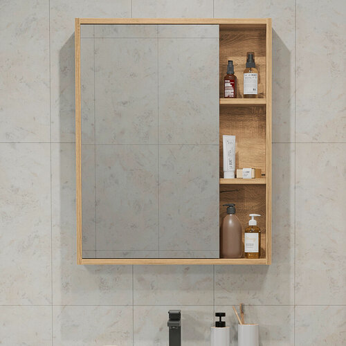 Изображение товара Зеркальный шкаф подвесной SanStar Diva 60 для ванной комнаты Дуб вотан