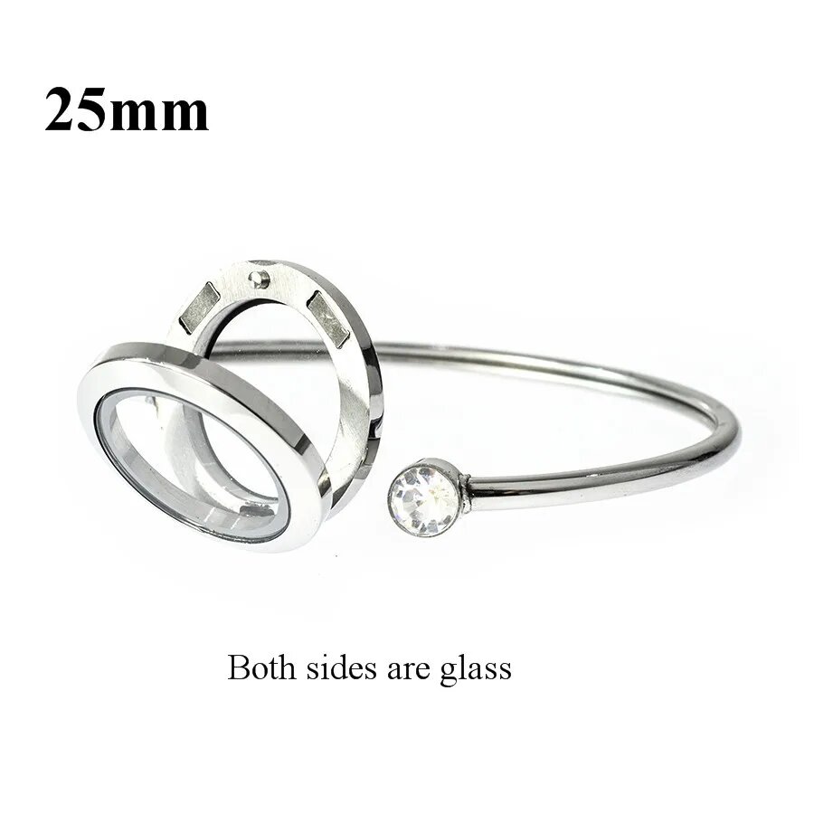 Браслет с медальоном из нержавеющей стали 25mm magnetic