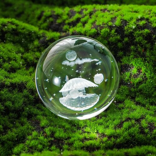 6 см прозрачный хрустальный шар резные 3D-украшения из стекла изделия ручной работы праздничные подарки